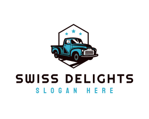 Retro Pickup Truck logo design