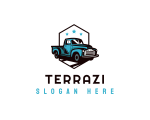 Retro Pickup Truck logo design