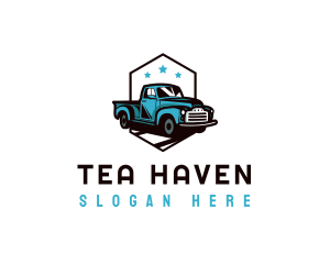 Retro Pickup Truck logo design