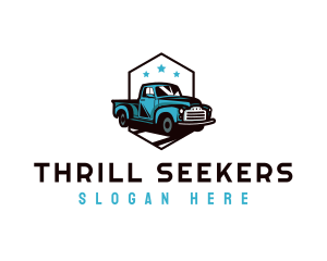 Retro Pickup Truck logo design