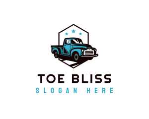 Retro Pickup Truck logo design