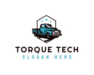 Retro Pickup Truck logo design