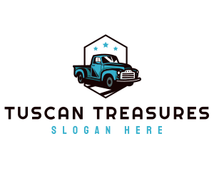 Retro Pickup Truck logo design