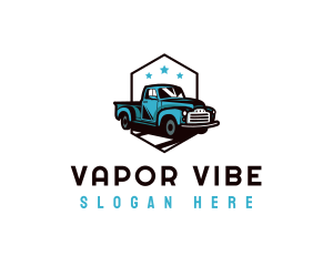 Retro Pickup Truck logo design