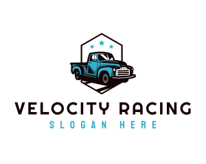 Retro Pickup Truck logo design