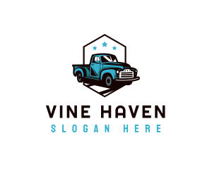 Retro Pickup Truck logo design