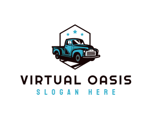 Retro Pickup Truck logo design