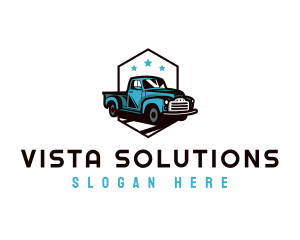 Retro Pickup Truck logo design