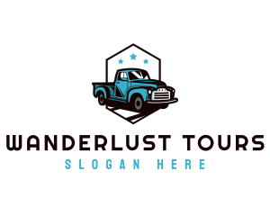 Retro Pickup Truck logo design