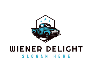 Retro Pickup Truck logo design