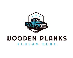 Retro Pickup Truck logo design