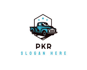 Retro Pickup Truck logo design