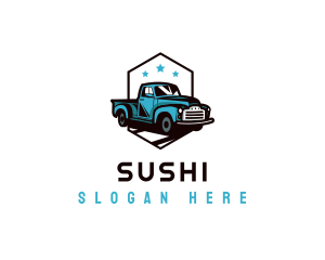 Retro Pickup Truck logo design