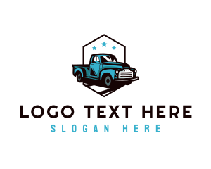 Retro Pickup Truck Logo