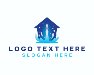 Clean - House Cleaning Pressure Washer logo design