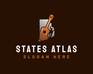 Rhode Island State Guitar logo design