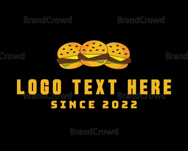 Cheeseburger Sandwich Snack Logo