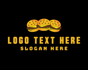 Cheeseburger Sandwich Snack Logo