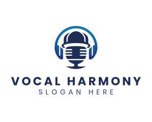 Voice - Hiphop Microphone Headphone logo design