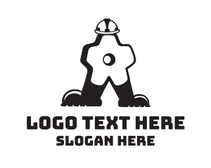 Storage - Gear Man Cartoon logo design