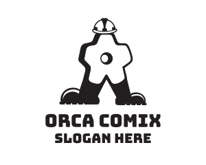 Tools - Gear Man Cartoon logo design
