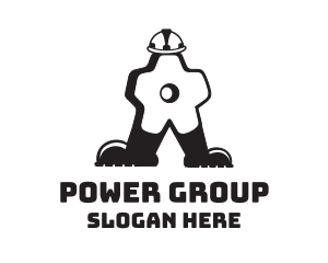 Machine - Gear Man Cartoon logo design