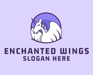 Pegasus Unicorn Wings logo design