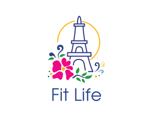 Flower Eiffel Tower Logo