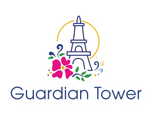 Flower Eiffel Tower logo design