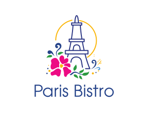 Flower Eiffel Tower logo design