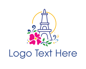 Flower Eiffel Tower Logo