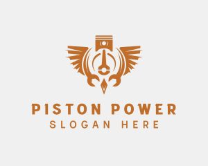 Piston - Piston Wrench Automotive logo design