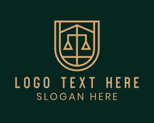 Law Enforcement - Gold Scale Shield logo design