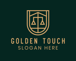 Gold Scale Shield  logo design