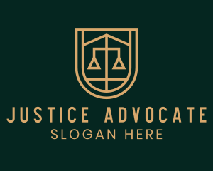 Prosecutor - Gold Scale Shield logo design