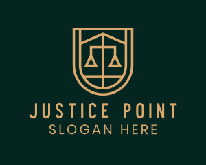 Judiciary - Gold Scale Shield logo design