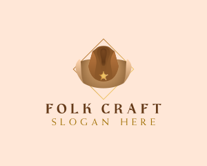 Folk - Western Cowboy Hat logo design