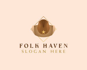 Folk - Western Cowboy Hat logo design