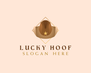 Horseshoe - Western Cowboy Hat logo design