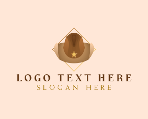 Horseshoe - Western Cowboy Hat logo design