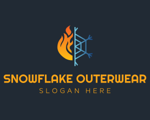 Fire Snowflake Ventilation logo design