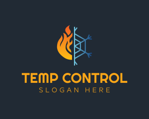 Thermostat - Fire Snowflake Ventilation logo design