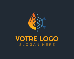 Hot - Fire Snowflake Ventilation logo design
