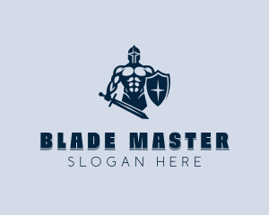 Sword - Barbarian Sword Shield logo design