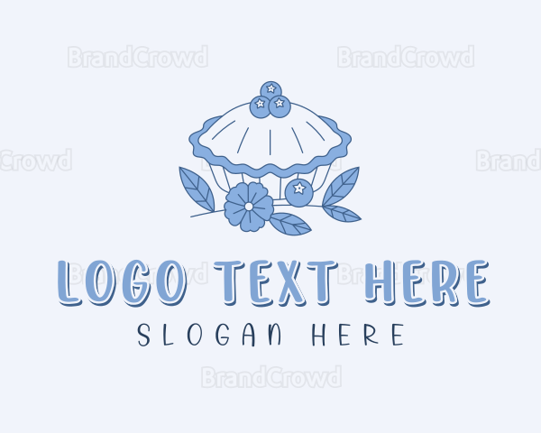 Floral Blueberry Pie Logo