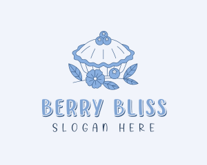 Floral Blueberry Pie  logo design