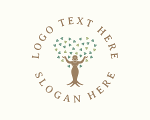 Organic Woman Tree logo design