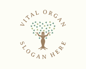 Organic Woman Tree logo design