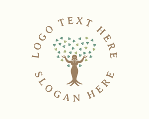 Leaves - Organic Woman Tree logo design