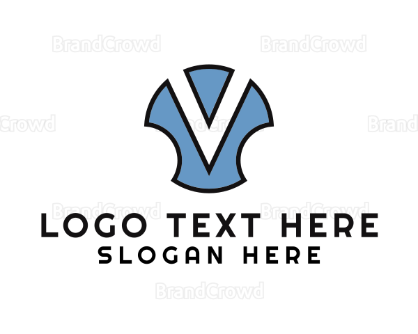Sky Blue Shield V Logo